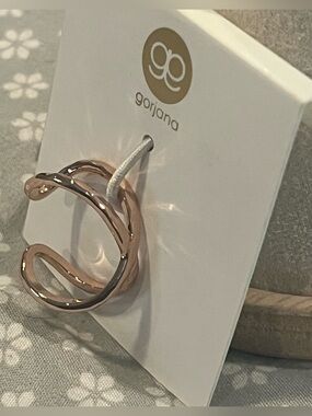 gorjana Rose Gold Twisted Open Cuff Ring NWT size 8